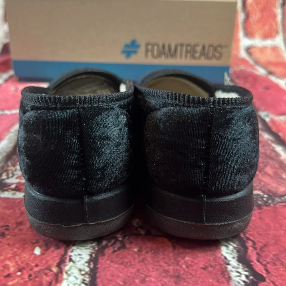 FoamTreads Ladies Black Quartz Slippers Size 10 new with tags